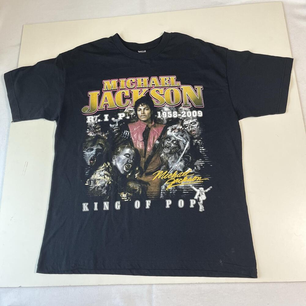 Michael Jackson Shirt Mens XL Black Thriller Zombies Horror RIP Halloween Zombie